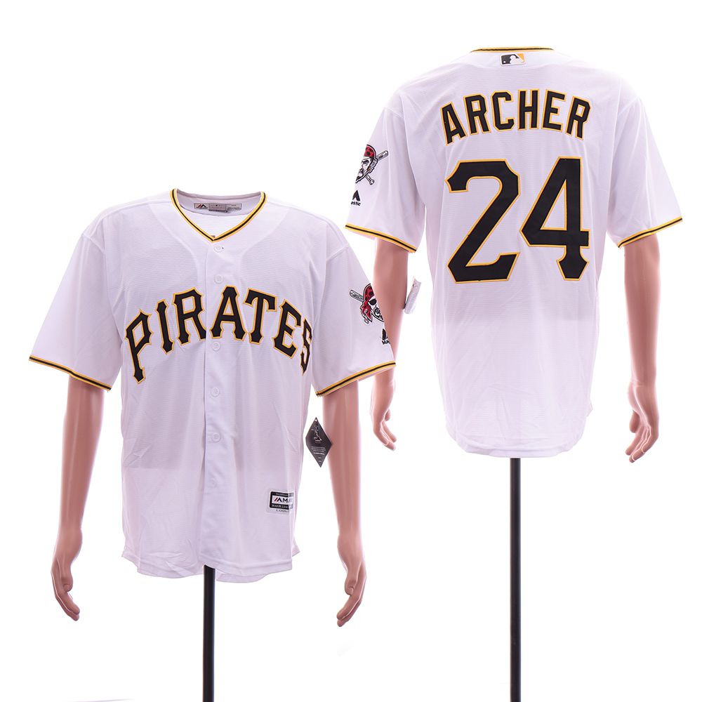 Men Pittsburgh Pirates #24 Archer White Game MLB Jerseys->minnesota twins->MLB Jersey